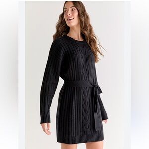 Francesca's Collections Black Long Sleeve Dress